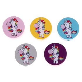 Motivperle Scheibe Einhorn 'weiß' 14 auf Lager