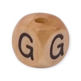 Vertikale Buchstabenwürfel Holz geprägt 10mm Buchstabenperlen 'G' 243 auf Lager