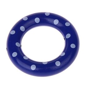 Wooden ring / grasping toy size S dots 'dark blue' 826 in stock 