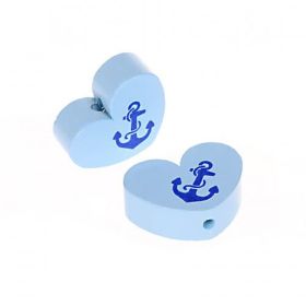 Heart motif bead with anchor 'baby blue' 470 in stock 