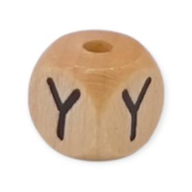 Vertikale Buchstabenwürfel Holz geprägt 10mm Buchstabenperlen 'Y' 238 auf Lager