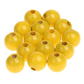 Wooden beads 12mm - 25 pieces 'yellow' 36 in stock 