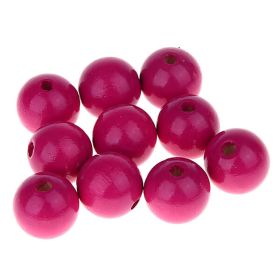 Holzperlen 15mm • 10 Stück 'dunkelpink' 141 auf Lager