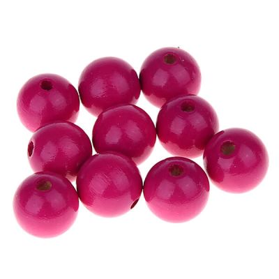 Holzperlen 15mm • 15 Stück 'dunkelpink' 214 auf Lager