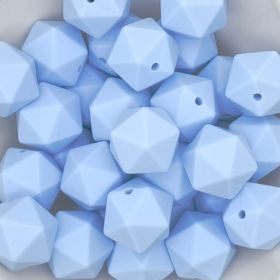 Hexagonperle Silikon 16mm 'babyblau' 28 auf Lager