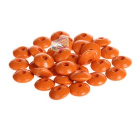 Linsen-Perlen Holzlinsen 10mm • 50 Stück 'mandarin' 92 auf Lager