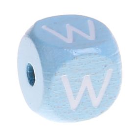 Buchstabenperlen babyblau 10x10mm 'W' 740 auf Lager