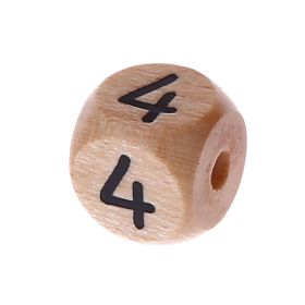 Zahlenperlen Zahlenwürfel Holz 10 mm geprägt '4' 314 auf Lager