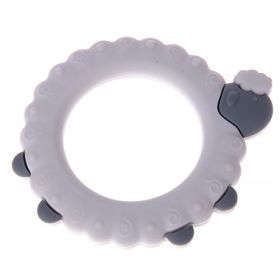 Sheep teething ring 'light gray' 1 in stock 