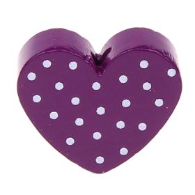 Dotted heart motif bead 'purple' 122 in stock 