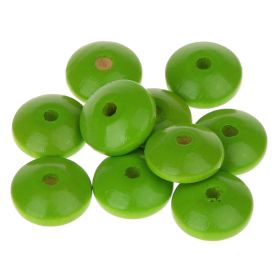 Wooden lenses 14mm - 50 pieces 'yellow-green' 136 in stock 