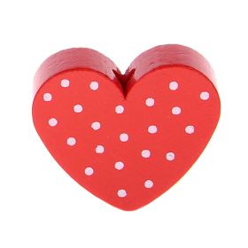 Dotted heart motif bead 'red' 869 in stock 