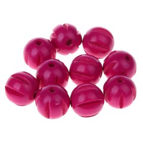 Longitudinal grooved beads 14mm - 10 pieces 'dark pink' 123 in stock 