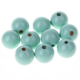 Wooden beads 15mm - 10 pieces 'mint' 146 in stock 