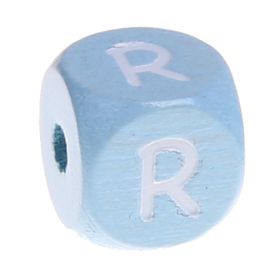 Buchstabenperlen babyblau 10x10mm 'R' 336 auf Lager