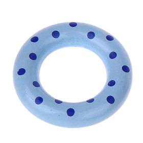 Holzring / Greifling mini Punkte 'babyblau' 935 auf Lager