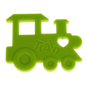 Teething ring locomotive 'yellow-green' 0 in stock 