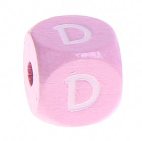 Wooden letters pink 10 mm x 10 mm 'D' 760 in stock 