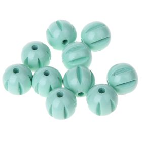 Longitudinal grooved beads 14mm - 10 pieces 'mint' 113 in stock 