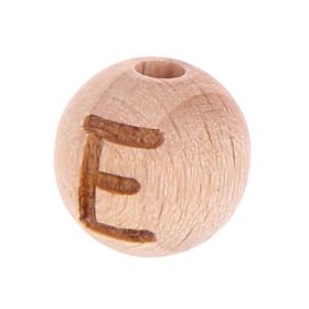 Letter beads 12mm with laser engraving - drilled vertically 'E' 689 in stock 