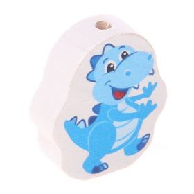 Motivperle Dino 'babyblau' 20 auf Lager