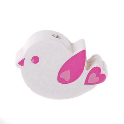 Motivperle Vogel 'weiß-pink' 107 auf Lager