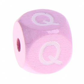 Wooden letters pink 10 mm x 10 mm 'Q' 273 in stock 