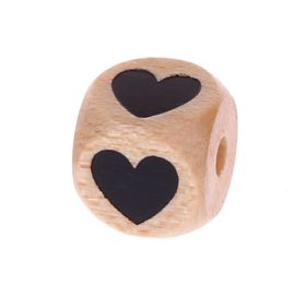 Letter beads letter cube wood embossed 10mm '♥' 304 in stock 