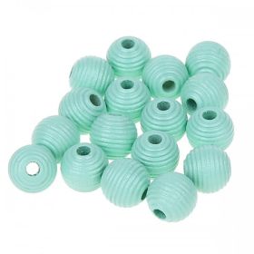 Grooved beads 10mm - 25 pieces 'mint' 423 in stock 