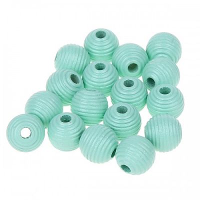 Rillenperlen 10mm • 30 Stück 'mint' 106 auf Lager