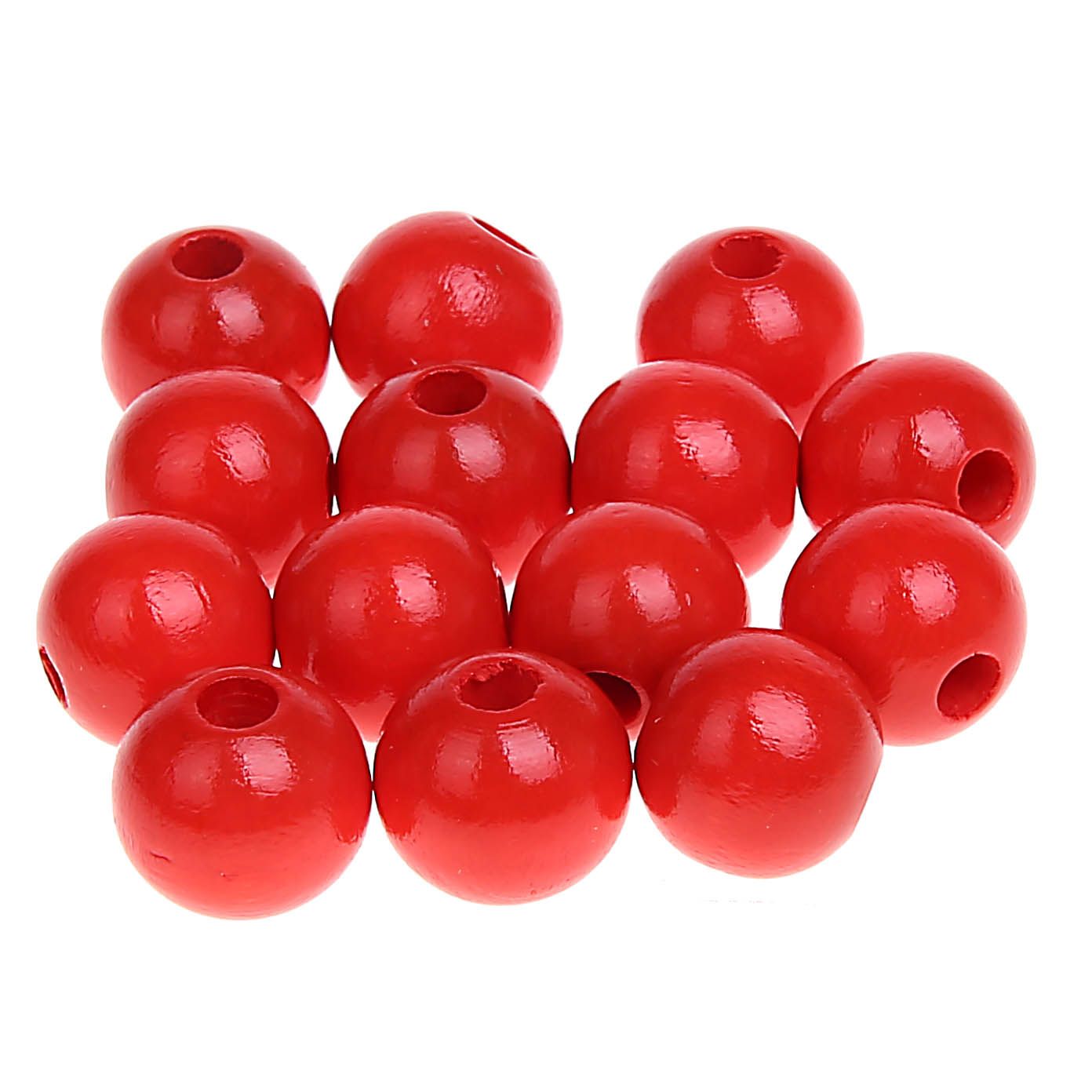 Holzperlen 12mm • 30 Stück 'rot' 449 auf Lager