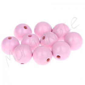 Holzperlen 15mm • 10 Stück 'rosa' 321 auf Lager