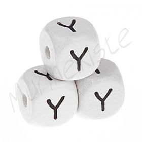 Letter beads white 10x10mm embossed 'Y' 430 in stock 