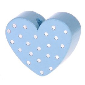 Heart motif bead with glitter dots 'baby blue' 1386 in stock 