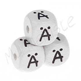 Buchstabenperlen weiß 10x10mm geprägt 'Ä' 294 auf Lager