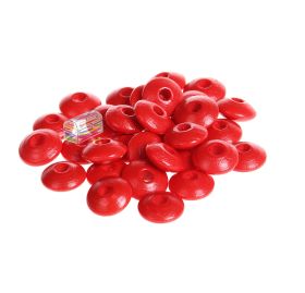 Linsen-Perlen Holzlinsen 10mm • 50 Stück 'rot' 75 auf Lager