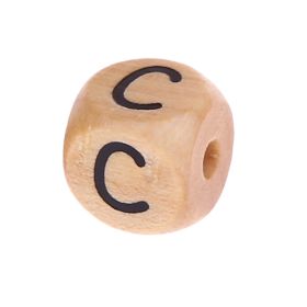 Letter beads letter cube wood embossed 10mm 'C' 205 in stock 