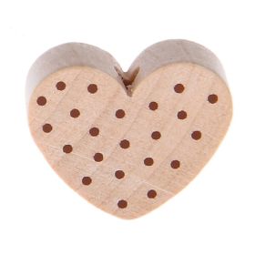 Dotted heart motif bead 'raw' 880 in stock 