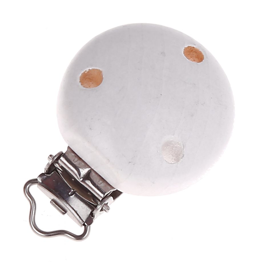 Holzclip / Schnullerclip Ø35mm 'weiß' 2292 auf Lager