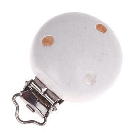 Holzclip / Schnullerclip Ø35mm 'weiß' 5440 auf Lager