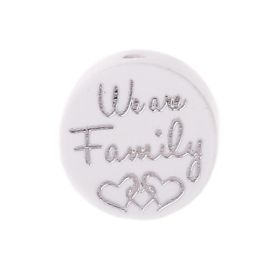 Motivperle/Holzperle "We Are Family" 'weiß' 469 auf Lager