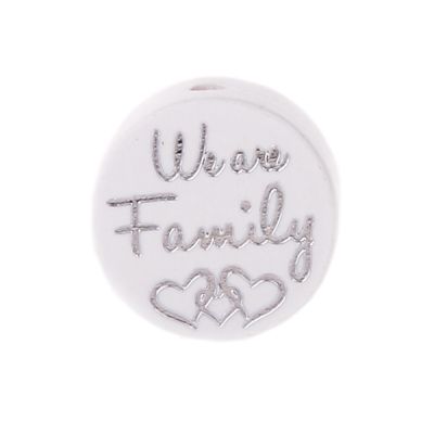 Motivperle Scheibe "We Are Family" 'weiß' 67 auf Lager