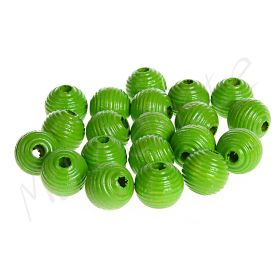 Grooved beads 10mm - 25 pieces 'yellow-green' 274 in stock 