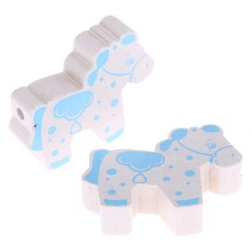 Horse motif bead 'white-baby blue' 406 in stock 
