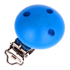 Holzclip / Schnullerclip Ø35mm 'mittelblau' 1074 auf Lager