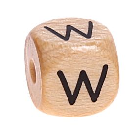 Printed wooden letter cubes 11 mm B-ware 10 pieces 'W' 20 in stock 