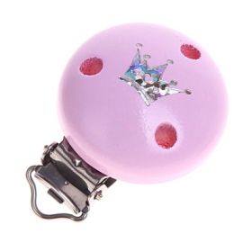 Motivclip Glitzerkrone 'rosa' 925 auf Lager