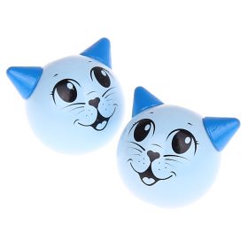 3D cat motif bead 'baby blue' 14 in stock 