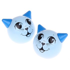 Motivperle 3D Katze 'babyblau' 17 auf Lager