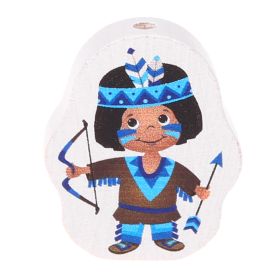 Motivperle Indianer • Indianerin 'Indianer blau' 48 auf Lager
